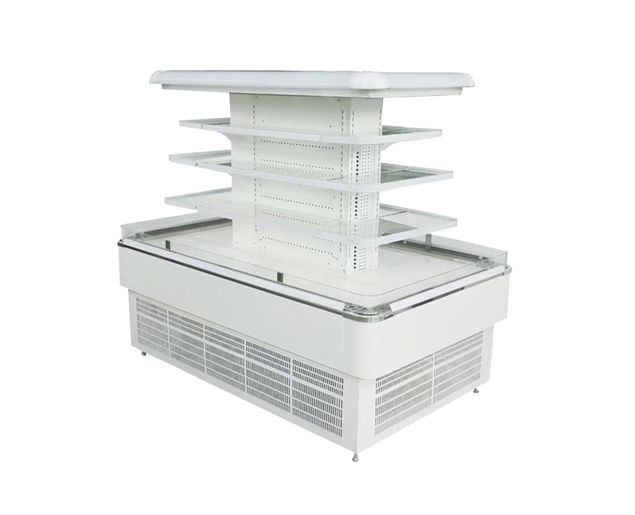 Island-shaped air curtain cabinet