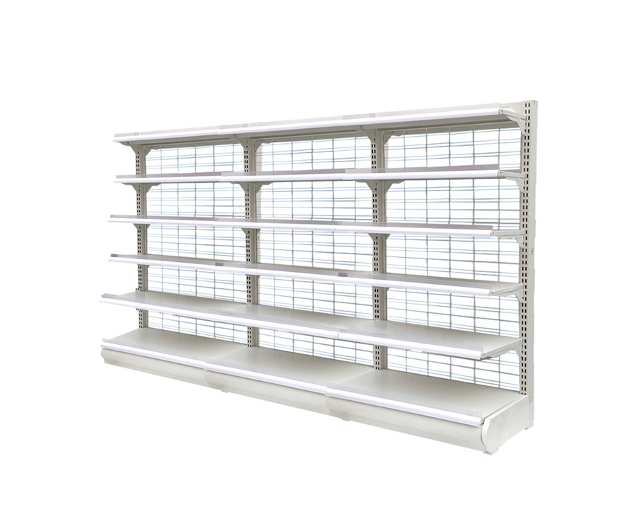 Single-sided wire mesh shelving