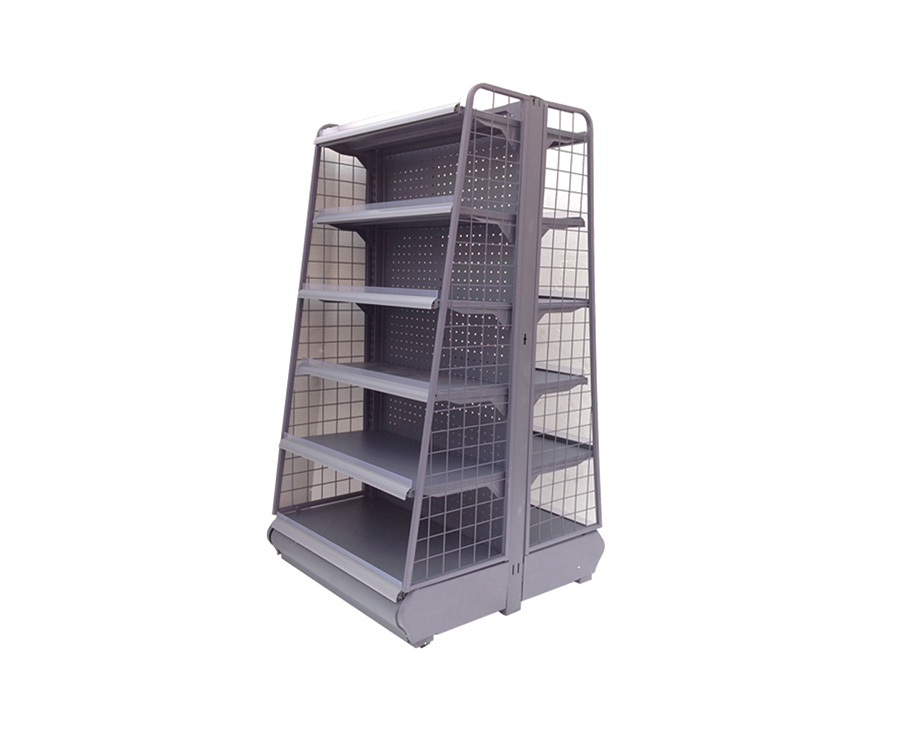 Double-sided shelving with perforated back